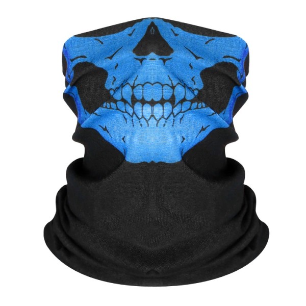 Face protection mask, skull design, blue color